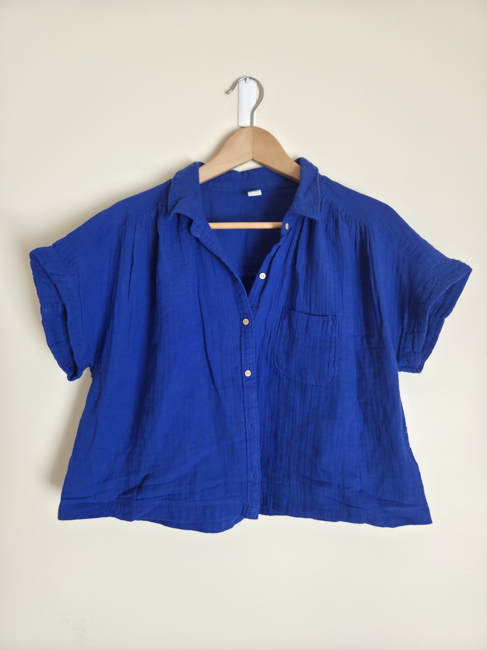 Old Navy Relaxed Button-Front Women's Top in Cobalt Blue